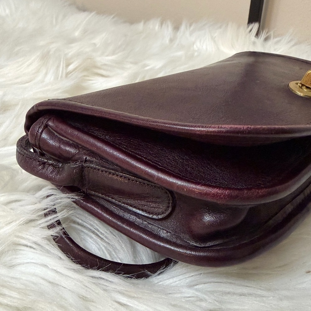 Vintage Coach Dinky Turn Lock Crossbody Bag Mahogany Leather 9375 - Picture 5 of 12